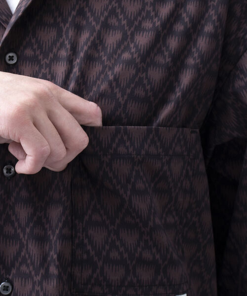 NOLLEY'S goodman(ノーリーズグッドマン)の「【WORK ABOUT/ワークアバウト】VACANCE SHIRT 総柄プリントシャツ アロハシャツ(シャツ/ブラウス・メンズ・ブルー系その他5/ブルー系その他7/ブラウン/ブラック×グレー・LARGE/MEDIUM)」の10枚目の写真