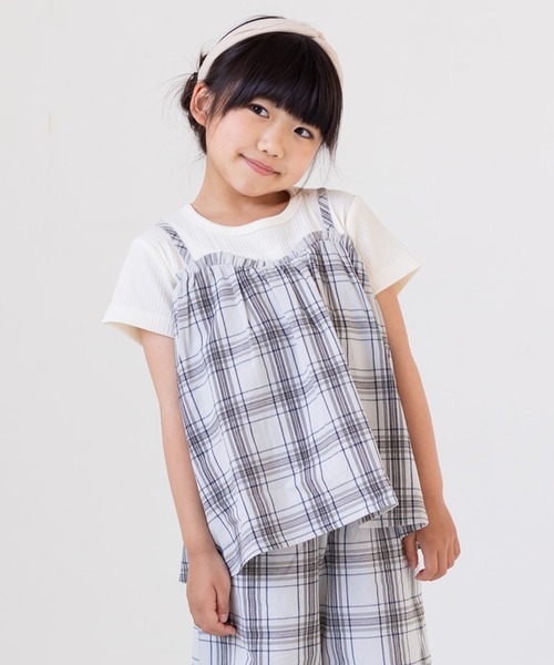 chil2(チルツー)の「総柄キャミレイヤード風 半袖Tシャツ(Tシャツ/カットソー・キッズ・A/F/D/C/E/B/J/G/I/H・80cm/100cm/130cm/90cm/110cm/120cm/140cm)」の5枚目の写真