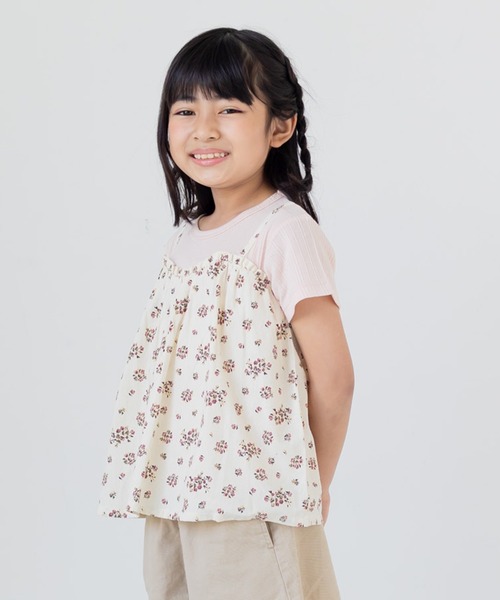 chil2(チルツー)の「総柄キャミレイヤード風 半袖Tシャツ(Tシャツ/カットソー・キッズ・A/F/D/C/E/B/J/G/I/H・80cm/100cm/130cm/90cm/110cm/120cm/140cm)」の18枚目の写真