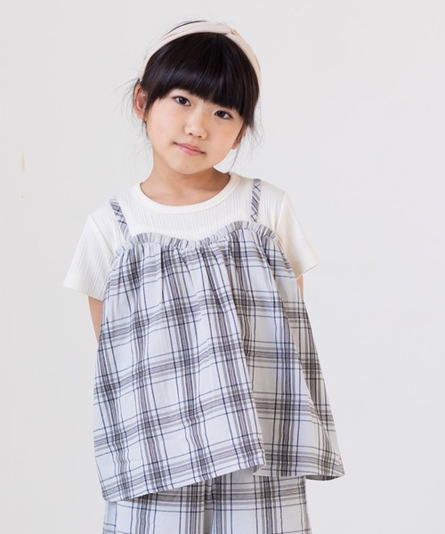 chil2(チルツー)の「総柄キャミレイヤード風 半袖Tシャツ(Tシャツ/カットソー・キッズ・A/F/D/C/E/B/J/G/I/H・80cm/100cm/130cm/90cm/110cm/120cm/140cm)」の22枚目の写真