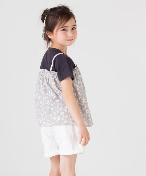 chil2(チルツー)の「総柄キャミレイヤード風 半袖Tシャツ(Tシャツ/カットソー・キッズ・A/F/D/C/E/B/J/G/I/H・80cm/100cm/130cm/90cm/110cm/120cm/140cm)」の11枚目の写真