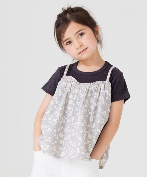 chil2(チルツー)の「総柄キャミレイヤード風 半袖Tシャツ(Tシャツ/カットソー・キッズ・A/F/D/C/E/B/J/G/I/H・80cm/100cm/130cm/90cm/110cm/120cm/140cm)」の13枚目の写真