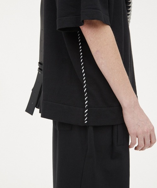 OY（オーワイ）の「『OY/オーワイ』STITCH COLLAR HALF KNIT/ステッチデザイン ニットポロシャツ（ポロシャツ・メンズ・ブラック/ホワイト・M/L）」の6枚目の写真