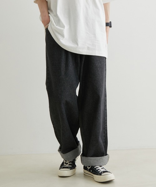 JUNRED（ジュンレッド）の「こめ×JUNRed / 2タックワイドストレートデニムパンツ（デニムパンツ・メンズ・ホワイト/ブラック・S/M/L）」の7枚目の写真