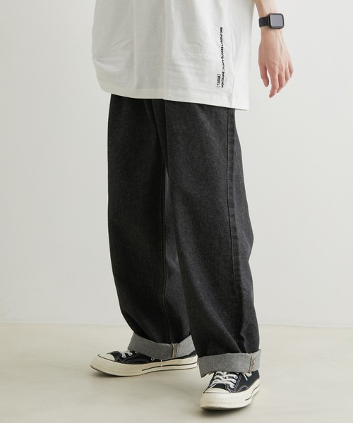 JUNRED（ジュンレッド）の「こめ×JUNRed / 2タックワイドストレートデニムパンツ（デニムパンツ・メンズ・ホワイト/ブラック・S/M/L）」の8枚目の写真