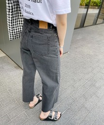 【5 1/2】WIDE CROPPED DENIM PANTS