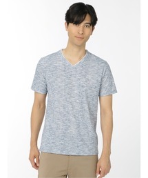 TAKA-Q（タカキュー）の「トリッキーランダムテレコ Vネック半袖Ｔシャツ（Tシャツ/カットソー・メンズ）」