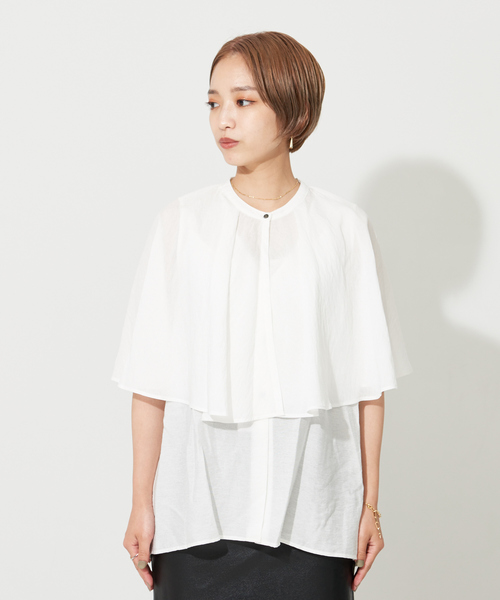 NOMINE（ノミネ）の「【襟取り外し可能】リネンライク3WAYボリュームカラーブラウス（シャツ/ブラウス・レディース・グレイッシュブルー/ブラック/ホワイト/グリーン・フリー）」の11枚目の写真