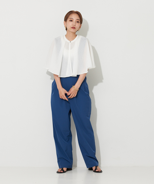 NOMINE（ノミネ）の「【襟取り外し可能】リネンライク3WAYボリュームカラーブラウス（シャツ/ブラウス・レディース・グレイッシュブルー/ブラック/ホワイト/グリーン・フリー）」の16枚目の写真