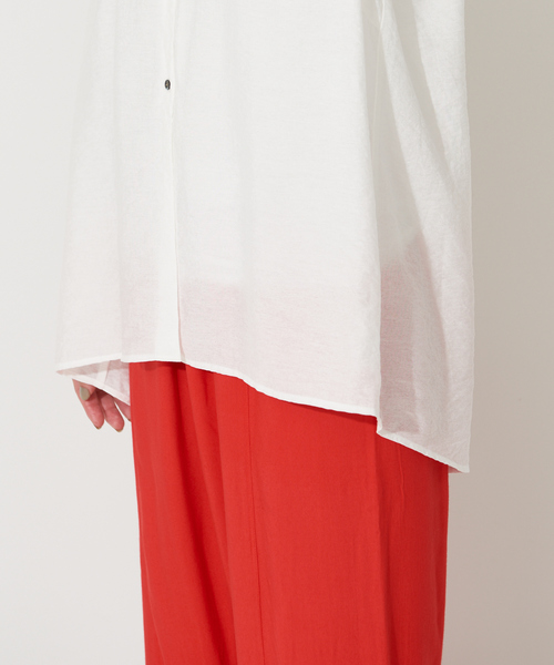 NOMINE（ノミネ）の「【襟取り外し可能】リネンライク3WAYボリュームカラーブラウス（シャツ/ブラウス・レディース・グレイッシュブルー/ブラック/ホワイト/グリーン・フリー）」の20枚目の写真