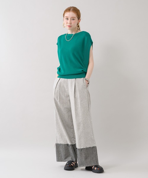 Paradise Picnic（パラダイスピクニック）の「ガゼットニットプルオーバー（ニット/セーター・レディース・ブラック/ホワイト/グリーン/ピンク・FREE）」の5枚目の写真