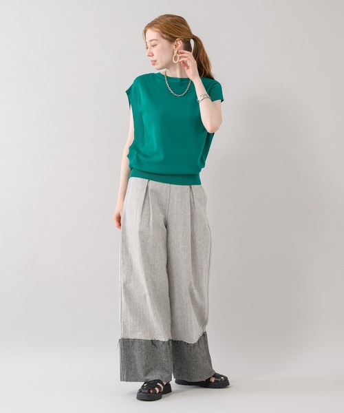 Paradise Picnic（パラダイスピクニック）の「ガゼットニットプルオーバー（ニット/セーター・レディース・ブラック/ホワイト/グリーン/ピンク・FREE）」の7枚目の写真