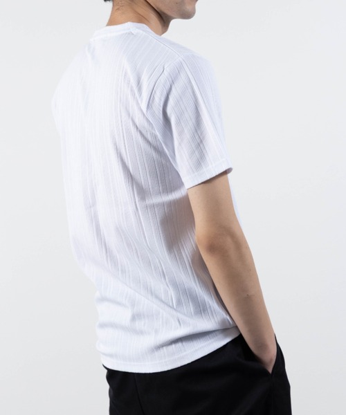 SKKONE(スコーネ)の「T/C ランダムテレコ Vネック 半袖Tシャツ(Tシャツ/カットソー・メンズ・ホワイト/ブラック/杢グレー/ネイビー・LL/M/L)」の20枚目の写真