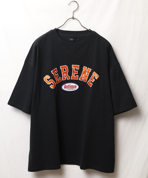 Bling Leads（ブリングリーズ）の「■Bling leads■ワッペンオーバーサイズTシャツ（Tシャツ/カットソー・メンズ・ダークグリーン/スミクロ/グレイッシュブルー/ホワイト系1/ホワイト系2/ブルー系1/ブルー系2・LARGE/MEDIUM）」の13枚目の写真