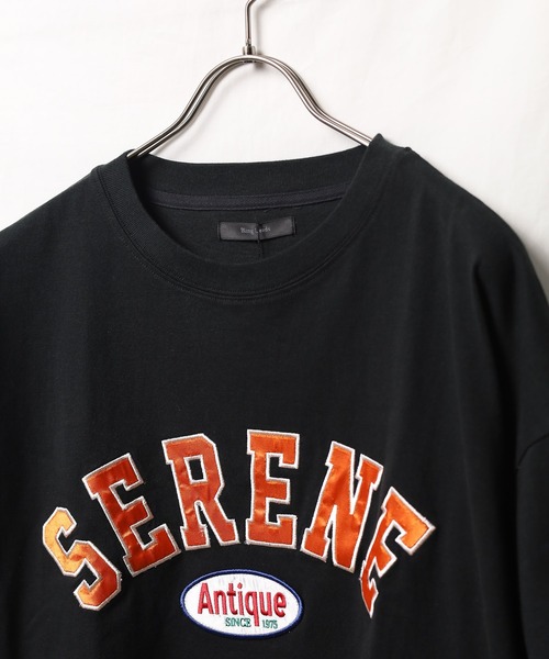 Bling Leads（ブリングリーズ）の「■Bling leads■ワッペンオーバーサイズTシャツ（Tシャツ/カットソー・メンズ・ダークグリーン/スミクロ/グレイッシュブルー/ホワイト系1/ホワイト系2/ブルー系1/ブルー系2・LARGE/MEDIUM）」の15枚目の写真