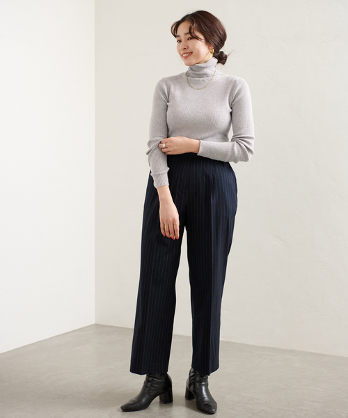 B.C STOCK（ベーセーストック）の「タートルリブニット*（ニット/セーター・レディース・ホワイト/ブラック/グレー/オレンジ/グリーン/キャメル・FREE）」の12枚目の写真