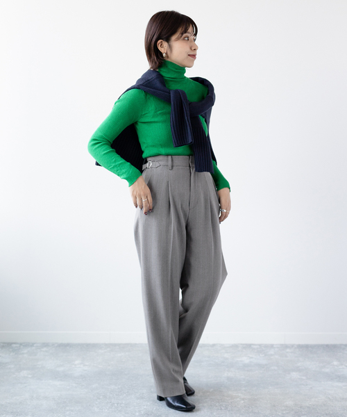 B.C STOCK（ベーセーストック）の「タートルリブニット*（ニット/セーター・レディース・ホワイト/ブラック/グレー/オレンジ/グリーン/キャメル・FREE）」の21枚目の写真