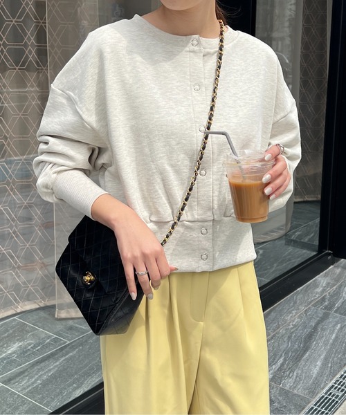 StyleSea(スタイルシー)の「3wayリングスナップボタンカーディガン(カーディガン/ボレロ・レディース・ホワイト/オートミール/ライトベージュ/ライトグレー/ピンクベージュ/ピンク/レッド/ミント/グリーン/ブラウン/ブルー/ブラック/ネイビー・FREE)」の6枚目の写真