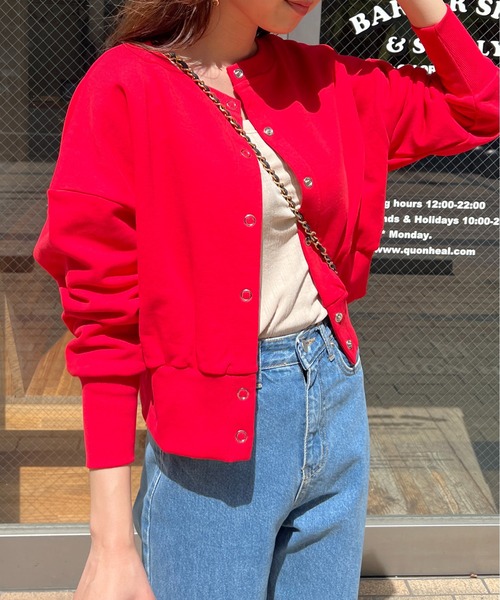 StyleSea(スタイルシー)の「3wayリングスナップボタンカーディガン(カーディガン/ボレロ・レディース・ホワイト/オートミール/ライトベージュ/ライトグレー/ピンクベージュ/ピンク/レッド/ミント/グリーン/ブラウン/ブルー/ブラック/ネイビー・FREE)」の13枚目の写真