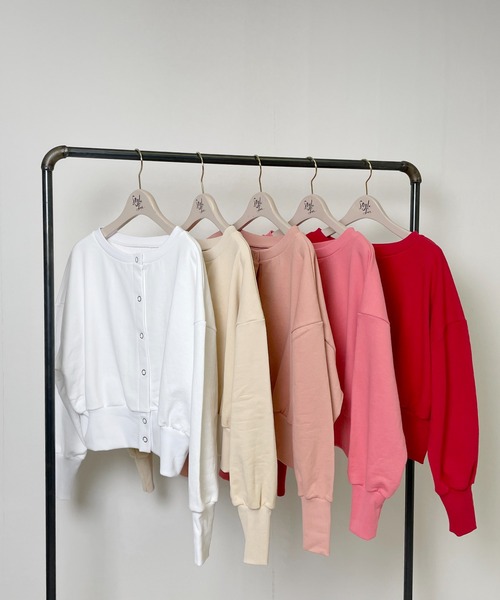 StyleSea(スタイルシー)の「3wayリングスナップボタンカーディガン(カーディガン/ボレロ・レディース・ホワイト/オートミール/ライトベージュ/ライトグレー/ピンクベージュ/ピンク/レッド/ミント/グリーン/ブラウン/ブルー/ブラック/ネイビー・FREE)」の2枚目の写真