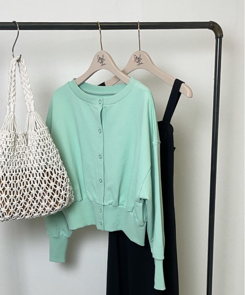 StyleSea(スタイルシー)の「3wayリングスナップボタンカーディガン(カーディガン/ボレロ・レディース・ホワイト/オートミール/ライトベージュ/ライトグレー/ピンクベージュ/ピンク/レッド/ミント/グリーン/ブラウン/ブルー/ブラック/ネイビー・FREE)」の9枚目の写真