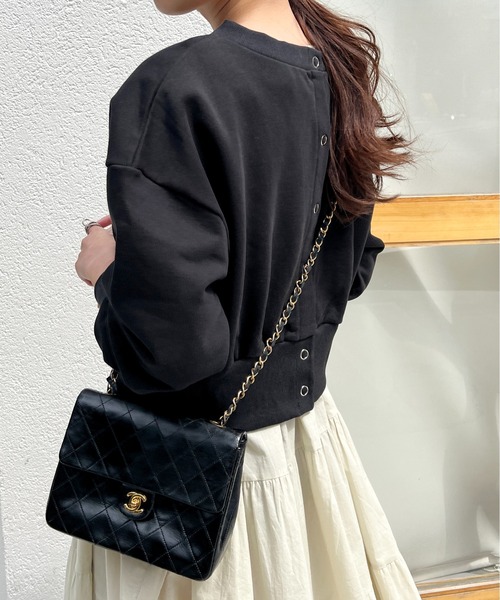 StyleSea(スタイルシー)の「3wayリングスナップボタンカーディガン(カーディガン/ボレロ・レディース・ホワイト/オートミール/ライトベージュ/ライトグレー/ピンクベージュ/ピンク/レッド/ミント/グリーン/ブラウン/ブルー/ブラック/ネイビー・FREE)」の3枚目の写真