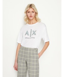 ARMANI EXCHANGE | 【A|X アルマーニ エクスチェンジ】AXロゴ　クロップド半袖クルーネックTシャツ/CROPPED(Tシャツ/カットソー)