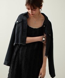 natural couture | 2022AW/セットアップ着用可/他にないデザインと絶妙なバランス バックギャザーショートGジャン(デニムジャケット)