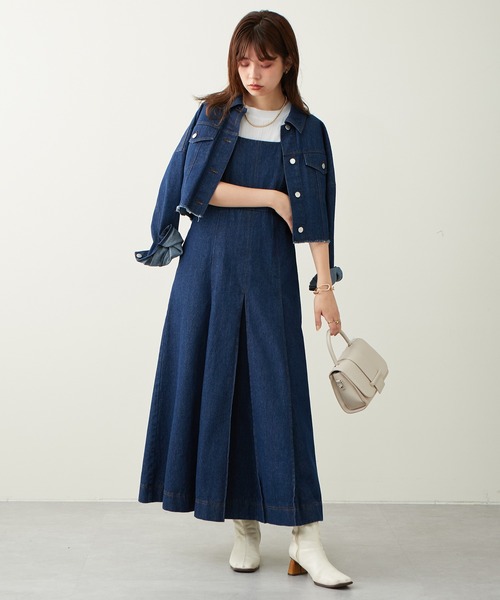 natural couture（ナチュラルクチュール）の「2022AW/セットアップ着用可/他にないデザインと絶妙なバランス バックギャザーショートGジャン（デニムジャケット・レディース・ブラック/インディゴブルー/ブラウン・FREE）」の9枚目の写真