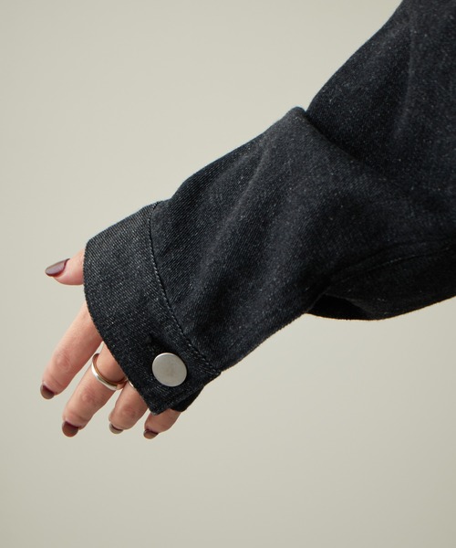natural couture（ナチュラルクチュール）の「2022AW/セットアップ着用可/他にないデザインと絶妙なバランス バックギャザーショートGジャン（デニムジャケット・レディース・ブラック/インディゴブルー/ブラウン・FREE）」の22枚目の写真