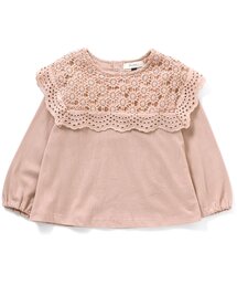 ケミカルレースカラー長袖トップス