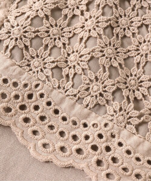 Seraph（セラフ）の「ケミカルレースカラー長袖トップス（Tシャツ/カットソー・キッズ・クリーム/ベージュ/ピンク・100/130/80/95/120/140/90/110）」の9枚目の写真