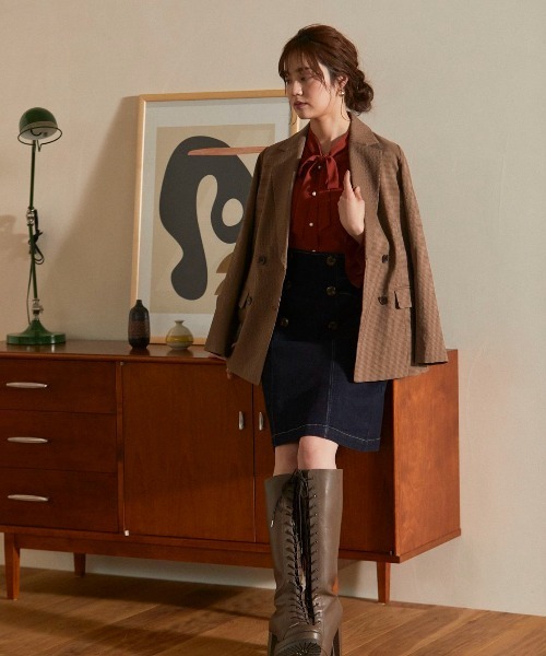 PROPORTION BODY DRESSING（プロポーションボディドレッシング）の「＜Ｅ＞ミニデニムスカート / 1212227903（スカート・レディース・ダークネイビー/ブラック・X-SMALL/MEDIUM/SMALL）」の2枚目の写真