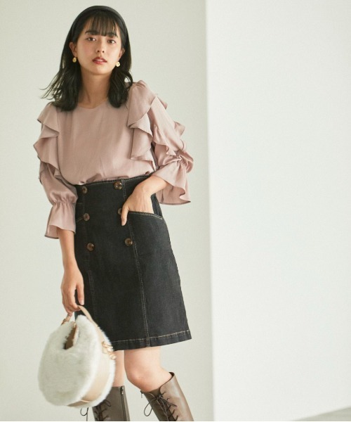 PROPORTION BODY DRESSING（プロポーションボディドレッシング）の「＜Ｅ＞ミニデニムスカート / 1212227903（スカート・レディース・ダークネイビー/ブラック・X-SMALL/MEDIUM/SMALL）」の8枚目の写真