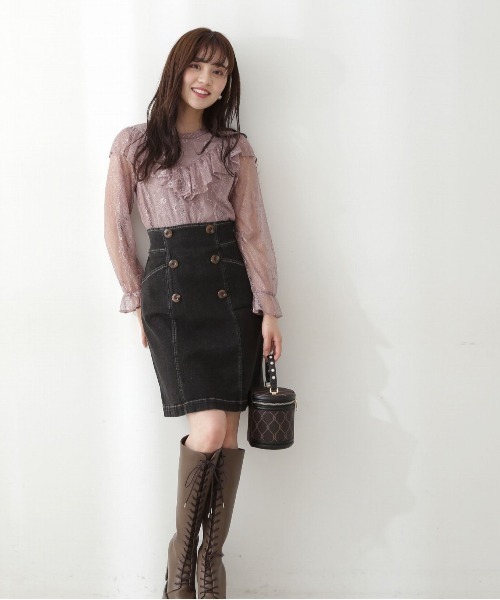 PROPORTION BODY DRESSING（プロポーションボディドレッシング）の「＜Ｅ＞ミニデニムスカート / 1212227903（スカート・レディース・ダークネイビー/ブラック・X-SMALL/MEDIUM/SMALL）」の10枚目の写真