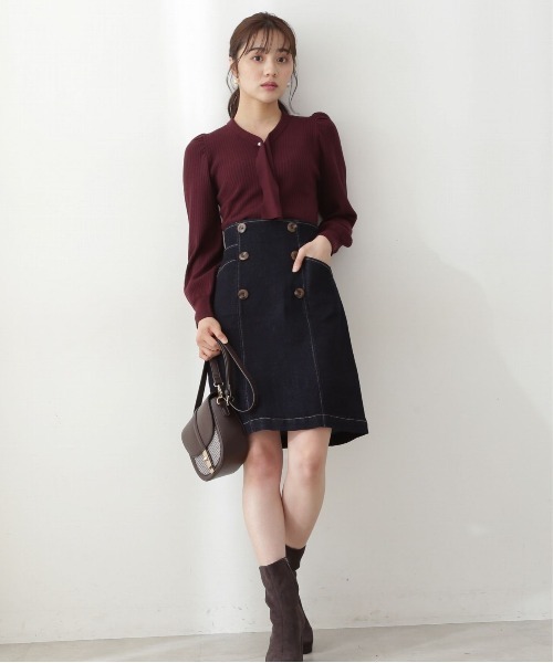 PROPORTION BODY DRESSING（プロポーションボディドレッシング）の「＜Ｅ＞ミニデニムスカート / 1212227903（スカート・レディース・ダークネイビー/ブラック・X-SMALL/MEDIUM/SMALL）」の9枚目の写真