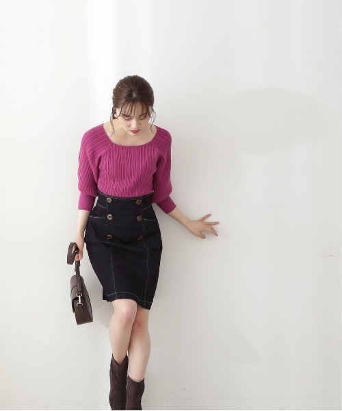 PROPORTION BODY DRESSING（プロポーションボディドレッシング）の「＜Ｅ＞ミニデニムスカート / 1212227903（スカート・レディース・ダークネイビー/ブラック・X-SMALL/MEDIUM/SMALL）」の5枚目の写真