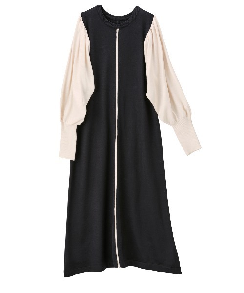 GeeRA(ジーラ)の「配色ニットワンピース(ワンピース・レディース・ベージュ/ブラック・MEDIUM/LARGE/X-LARGE)」の14枚目の写真