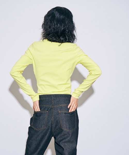 4youstory(フォーユーストーリー)の「【4youstory】シャーリングロングTシャツ(Tシャツ/カットソー・レディース・ネイビー/グレー/イエロー・FREE)」の11枚目の写真