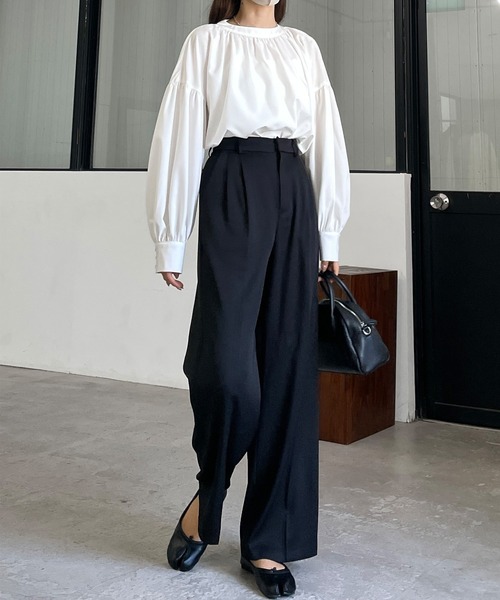 Louere(ルエレ)の「ダブルタックベーシックパンツ(その他パンツ・レディース・ブラック/ブラウン/アイボリー/モカ/ベージュ・LARGE/SMALL/MEDIUM/X-LARGE)」の14枚目の写真