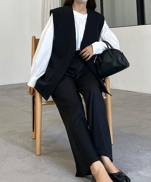 Louere(ルエレ)の「ダブルタックベーシックパンツ(その他パンツ・レディース・ブラック/ブラウン/アイボリー/モカ/ベージュ・LARGE/SMALL/MEDIUM/X-LARGE)」の16枚目の写真