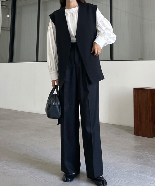 Louere(ルエレ)の「ダブルタックベーシックパンツ(その他パンツ・レディース・ブラック/ブラウン/アイボリー/モカ/ベージュ・LARGE/SMALL/MEDIUM/X-LARGE)」の20枚目の写真