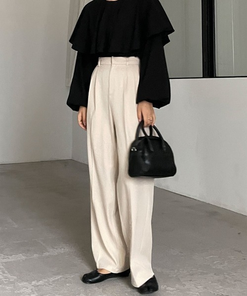 Louere(ルエレ)の「ダブルタックベーシックパンツ(その他パンツ・レディース・ブラック/ブラウン/アイボリー/モカ/ベージュ・LARGE/SMALL/MEDIUM/X-LARGE)」の22枚目の写真