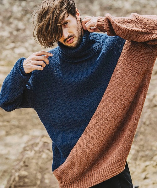 NO ID.（ノーアイディ）の「バイカラータートルネックPO（ニット