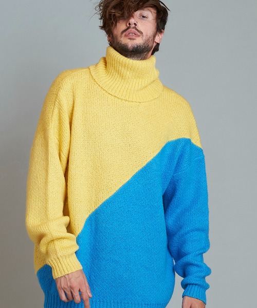 NO ID.（ノーアイディ）の「バイカラータートルネックPO（ニット
