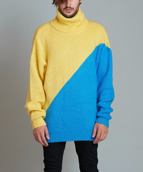 NO ID.(ノーアイディ)の「バイカラータートルネックPO(ニット/セーター・メンズ・ネイビー/ブラック/グリーン/イエロー・ONE SIZE)」の20枚目の写真
