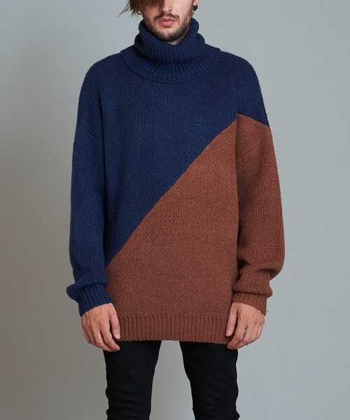 NO ID.(ノーアイディ)の「バイカラータートルネックPO(ニット/セーター・メンズ・ネイビー/ブラック/グリーン/イエロー・ONE SIZE)」の22枚目の写真