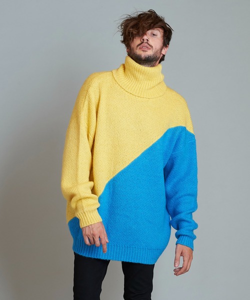 NO ID.(ノーアイディ)の「バイカラータートルネックPO(ニット/セーター・メンズ・ネイビー/ブラック/グリーン/イエロー・ONE SIZE)」の16枚目の写真
