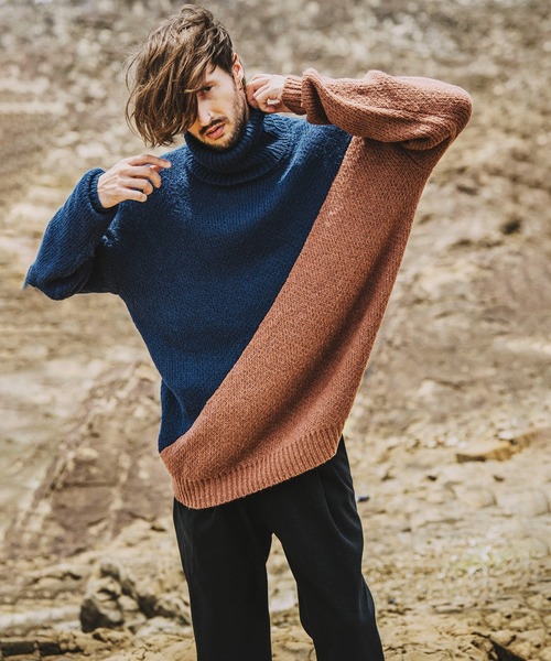 NO ID.（ノーアイディ）の「バイカラータートルネックPO（ニット