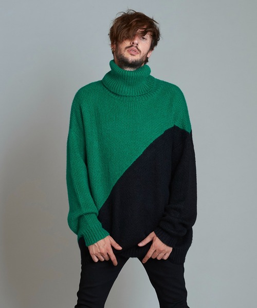 NO ID.(ノーアイディ)の「バイカラータートルネックPO(ニット/セーター・メンズ・ネイビー/ブラック/グリーン/イエロー・ONE SIZE)」の18枚目の写真